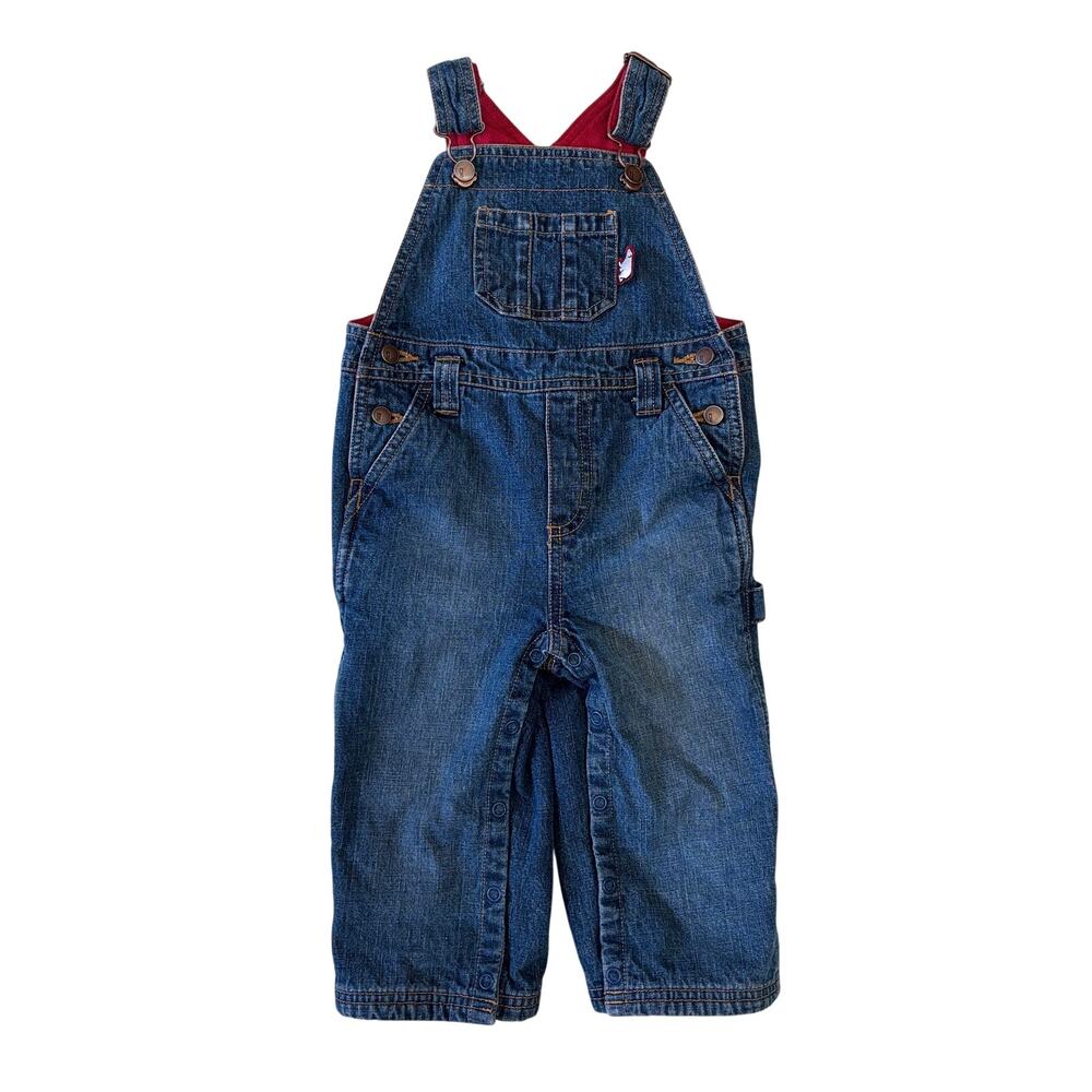 Vintage Gymboree Denim Overalls 12-18 Mos Toddler Fleece Lined Carpenter 2003